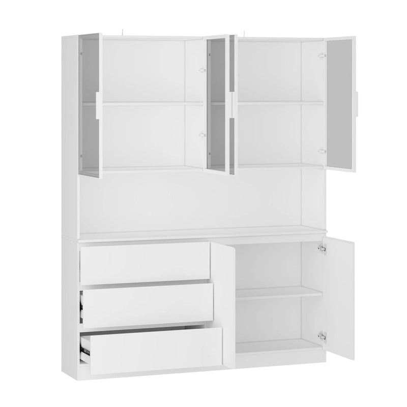 Buffet et Vitrine Modulaires - Design Modulaire en Blanc Impeccable