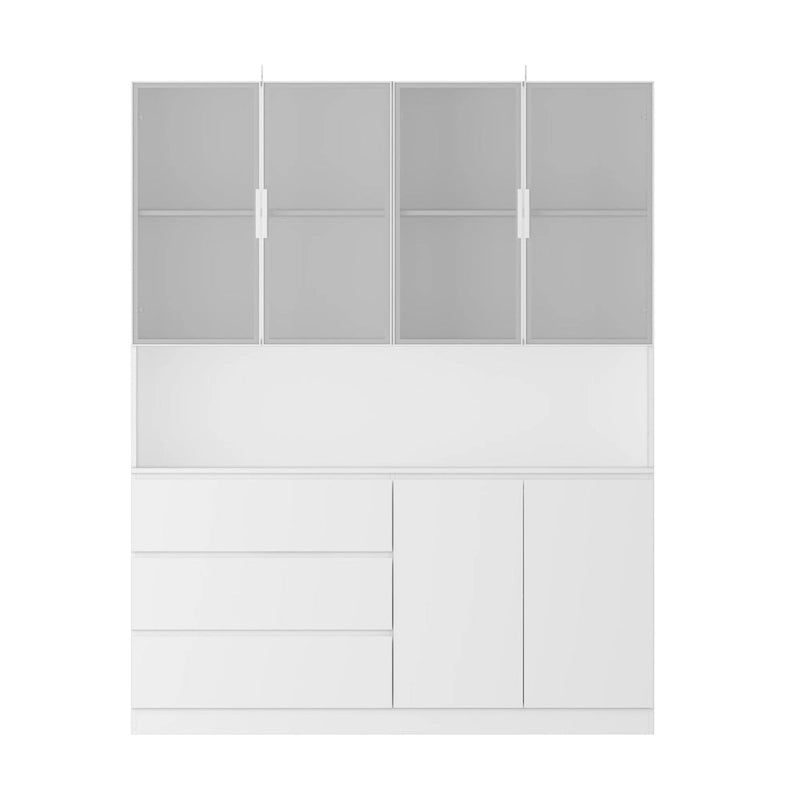 Buffet et Vitrine Modulaires - Design Modulaire en Blanc Impeccable