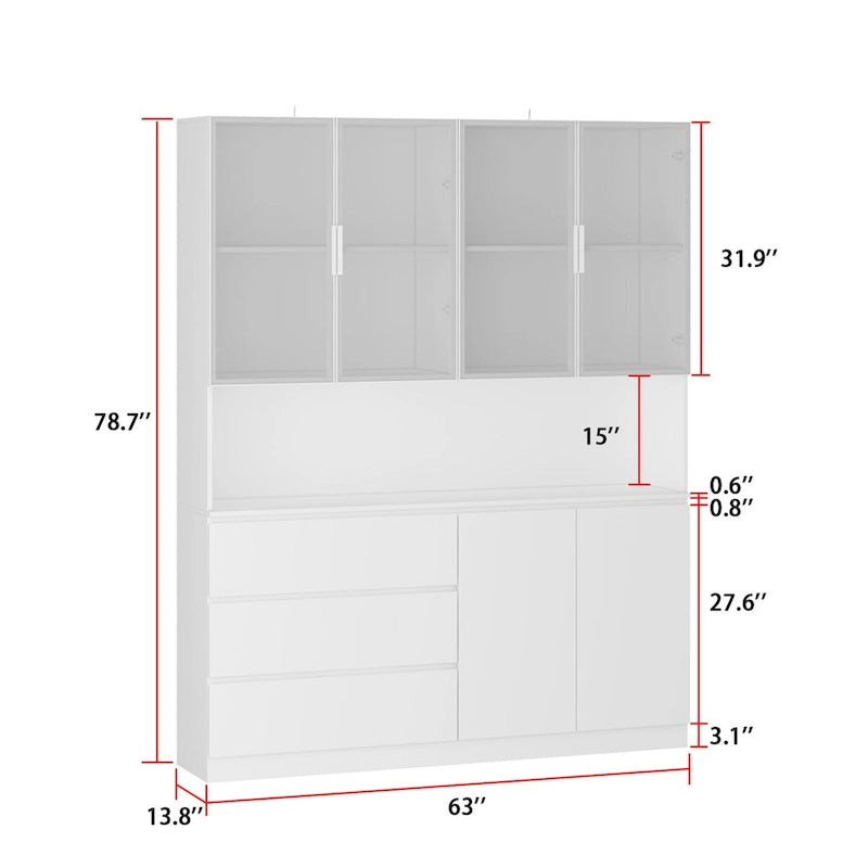 Buffet et Vitrine Modulaires - Design Modulaire en Blanc Impeccable