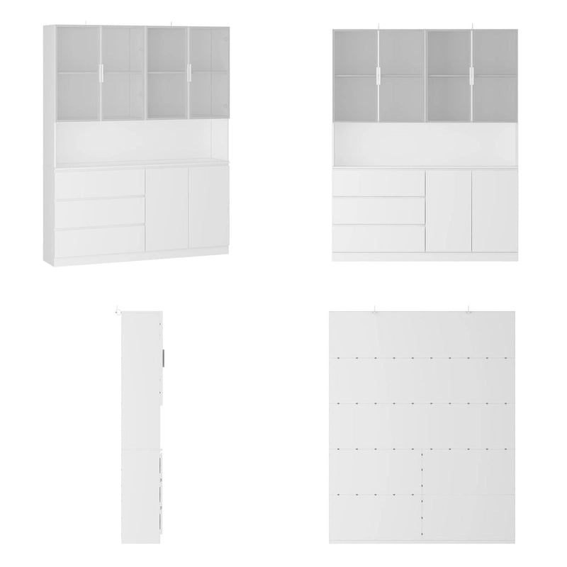 Buffet et Vitrine Modulaires - Design Modulaire en Blanc Impeccable