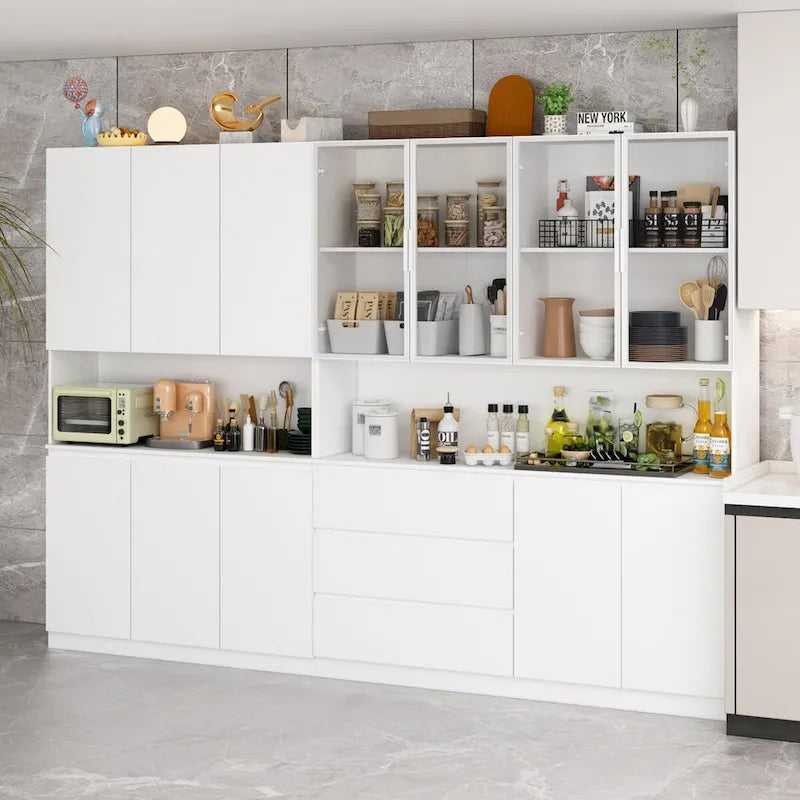 Buffet et Vitrine Modulaires - Design Modulaire en Blanc Impeccable