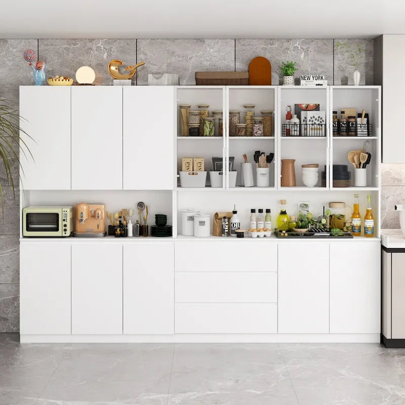 Buffet et Vitrine Modulaires - Design Modulaire en Blanc Impeccable
