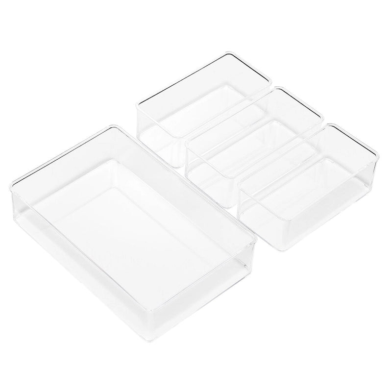 Lot d'organisateurs de tiroirs transparents pour le rangement de bureau