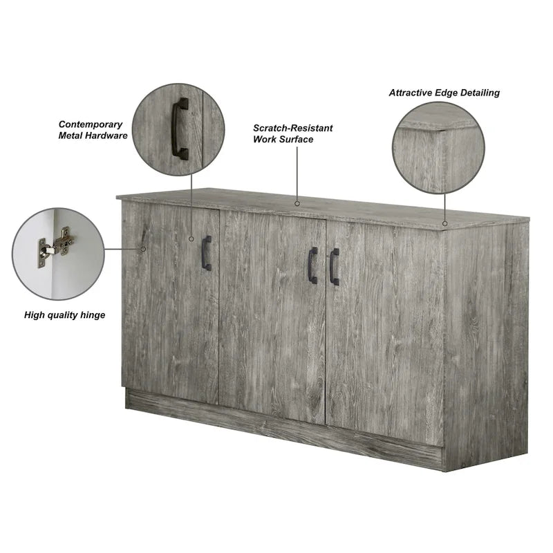 Meuble de rangement Credenza Alaska à 3 portes