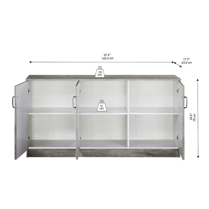 Meuble de rangement Credenza Alaska à 3 portes