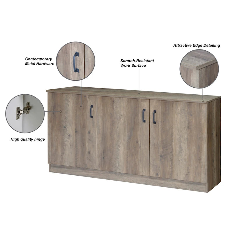 Meuble de rangement Credenza Alaska à 3 portes