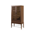 Bibliothèque/vitrine en verre de style moderne du milieu du siècle, bibliothèque/vitrine de bureau, bibliothèque/vitrine d'appoint, marron