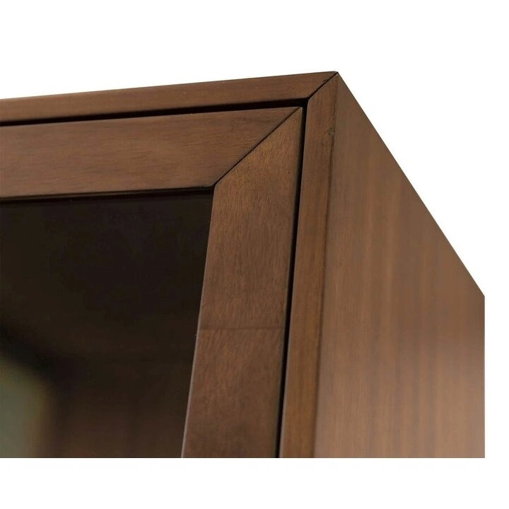 Bibliothèque/vitrine en verre de style moderne du milieu du siècle, bibliothèque/vitrine de bureau, bibliothèque/vitrine d'appoint, marron