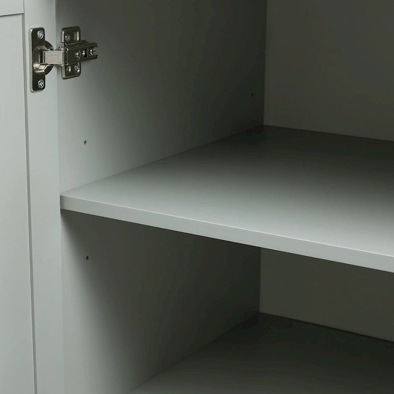 Buffet Bahut de Cuisine 3 Portes en Rotin Naturel et Bambou avec Rangement