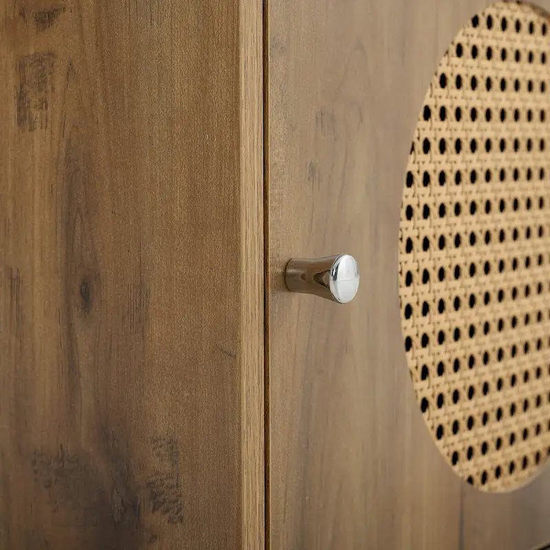Meuble de rangement pour salle de bain, petit meuble de rangement, casier en rotin, meuble à 1 porte