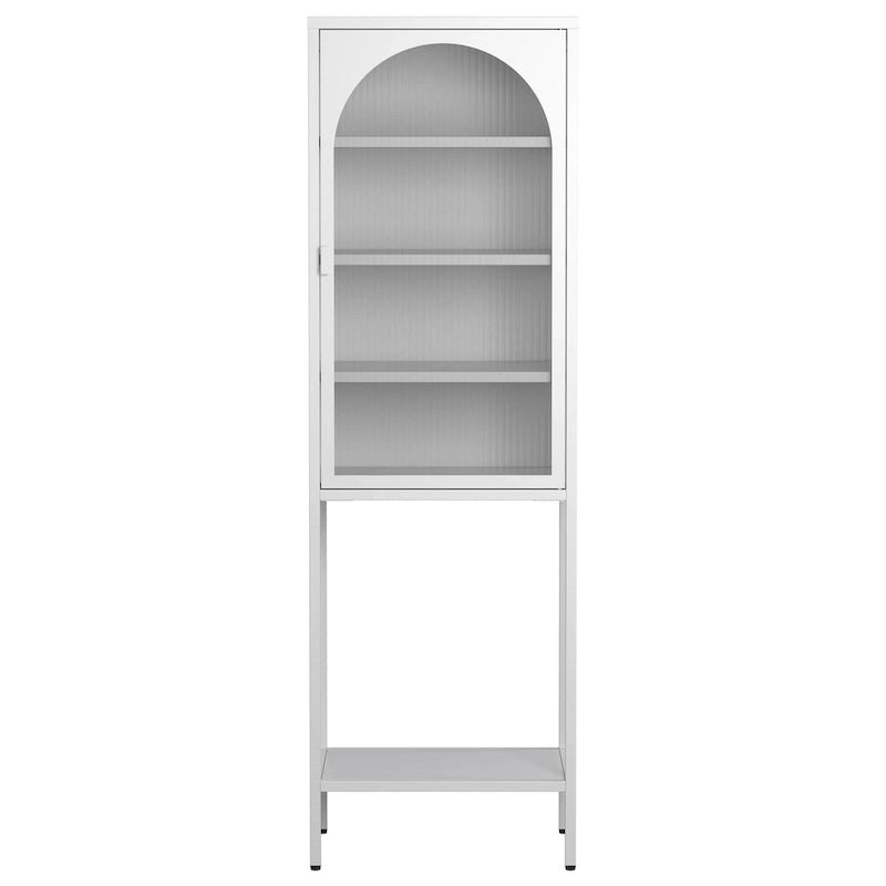 Vitrine de rangement en métal avec porte vitrée