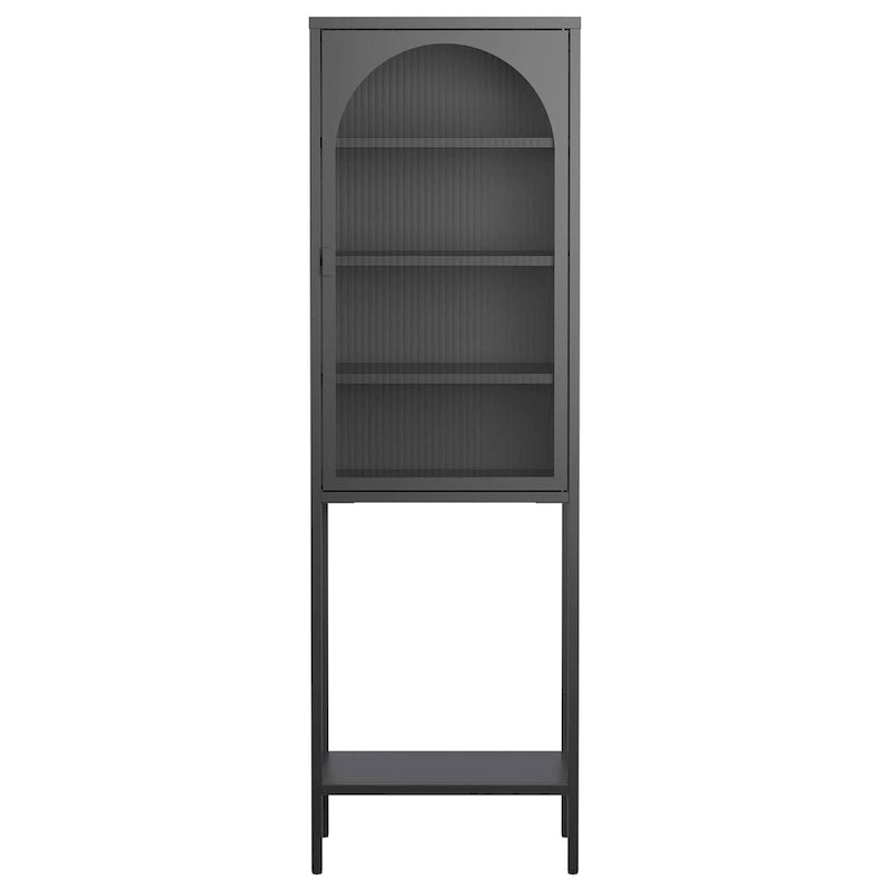 Vitrine de rangement en métal avec porte vitrée