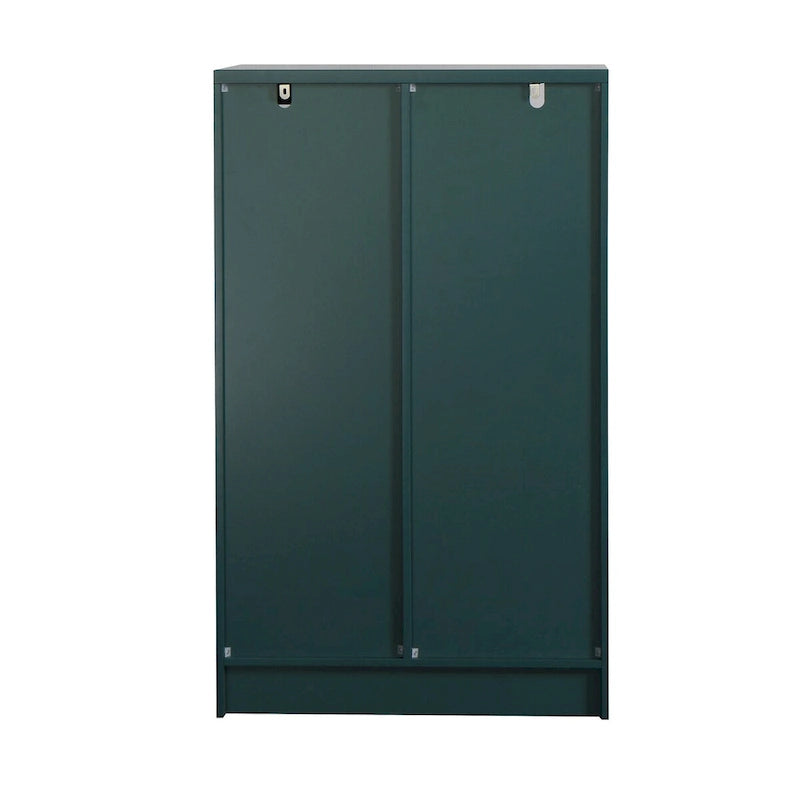 Meuble bas en bois avec 2 portes vitrées et 2 compartiments de rangement